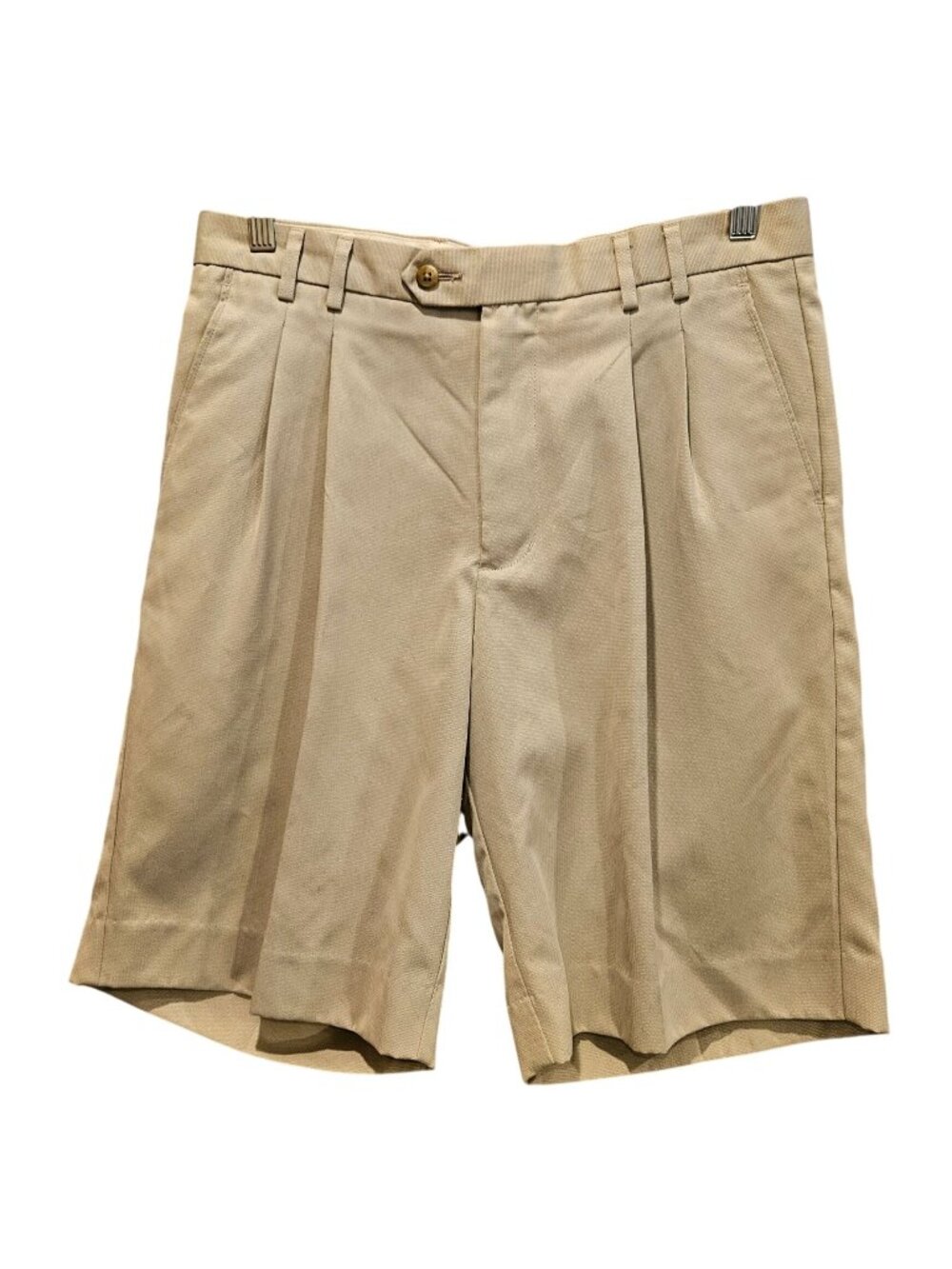 Cutter & Buck CB drytec lux Shorts Mens 32 pleated Tan pleated golf business